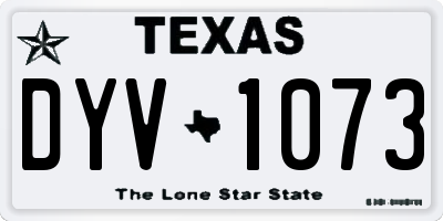 TX license plate DYV1073