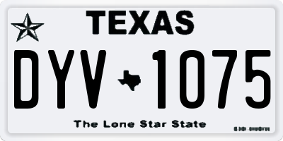 TX license plate DYV1075
