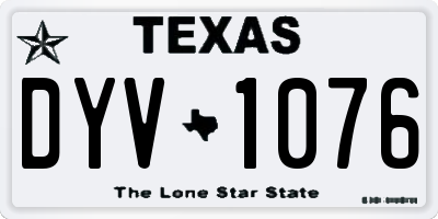 TX license plate DYV1076