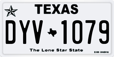 TX license plate DYV1079
