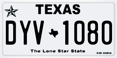 TX license plate DYV1080