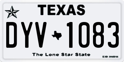 TX license plate DYV1083