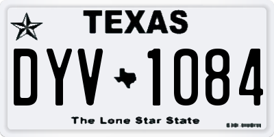 TX license plate DYV1084