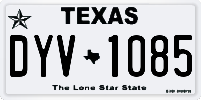 TX license plate DYV1085