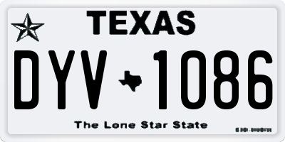 TX license plate DYV1086