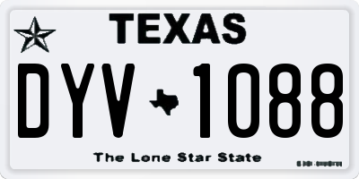 TX license plate DYV1088