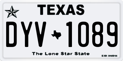 TX license plate DYV1089