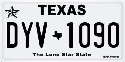 TX license plate DYV1090