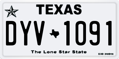 TX license plate DYV1091