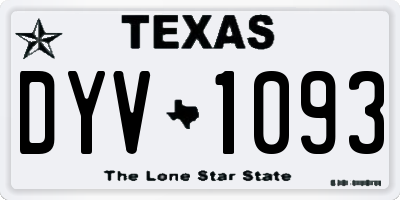 TX license plate DYV1093
