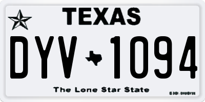 TX license plate DYV1094
