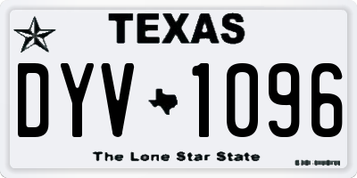 TX license plate DYV1096