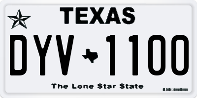 TX license plate DYV1100