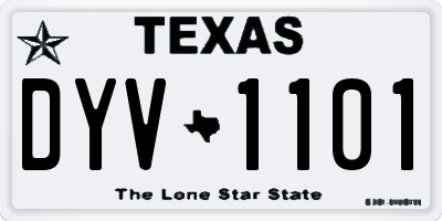 TX license plate DYV1101