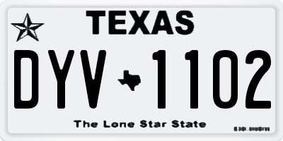 TX license plate DYV1102