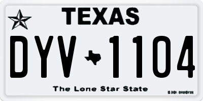 TX license plate DYV1104