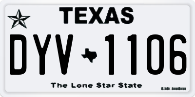 TX license plate DYV1106