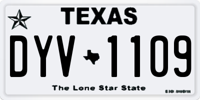 TX license plate DYV1109