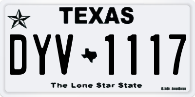 TX license plate DYV1117