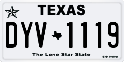 TX license plate DYV1119