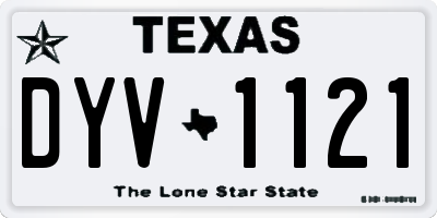 TX license plate DYV1121