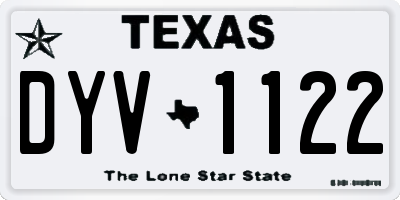 TX license plate DYV1122