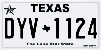 TX license plate DYV1124