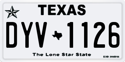 TX license plate DYV1126