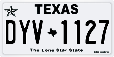TX license plate DYV1127