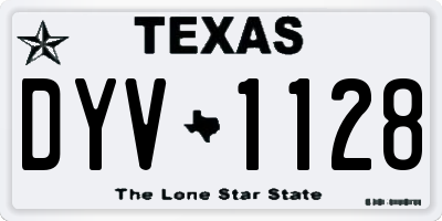 TX license plate DYV1128