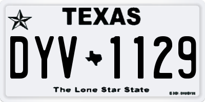 TX license plate DYV1129