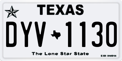 TX license plate DYV1130