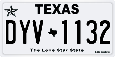 TX license plate DYV1132
