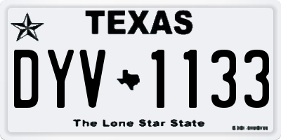 TX license plate DYV1133