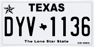 TX license plate DYV1136