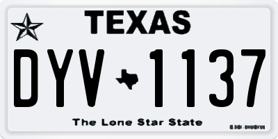 TX license plate DYV1137