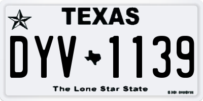 TX license plate DYV1139
