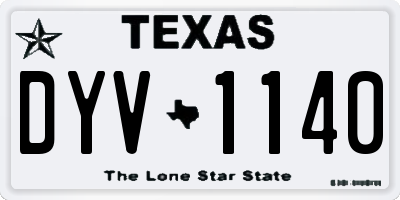 TX license plate DYV1140