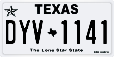 TX license plate DYV1141