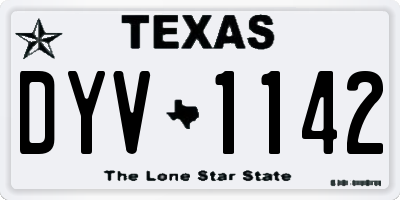 TX license plate DYV1142