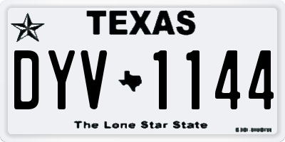 TX license plate DYV1144