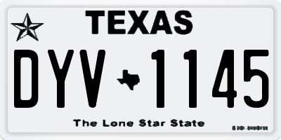 TX license plate DYV1145