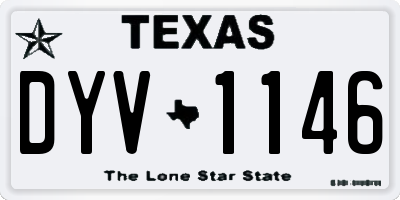TX license plate DYV1146