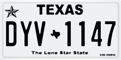 TX license plate DYV1147