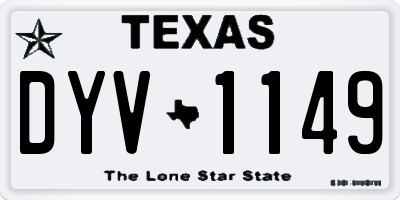 TX license plate DYV1149