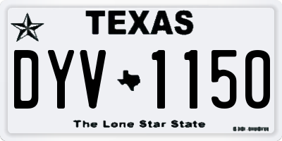 TX license plate DYV1150