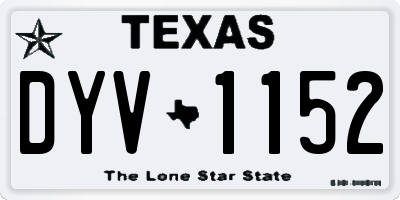 TX license plate DYV1152