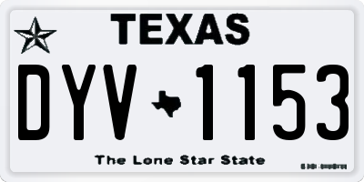 TX license plate DYV1153