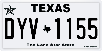 TX license plate DYV1155