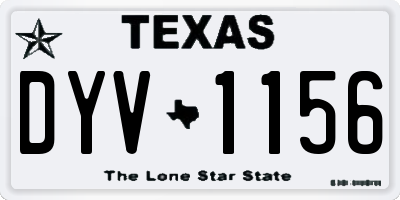 TX license plate DYV1156